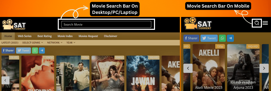 How to Download Movies From Sattorrent | Movie Search Bar
